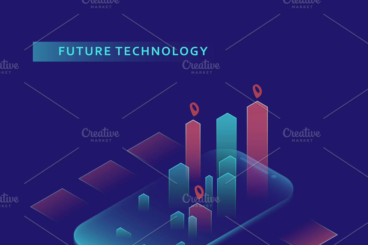 Smartphone with graphs in isometric, an iPhone Mockup by majcot (Photo 5 of 6)