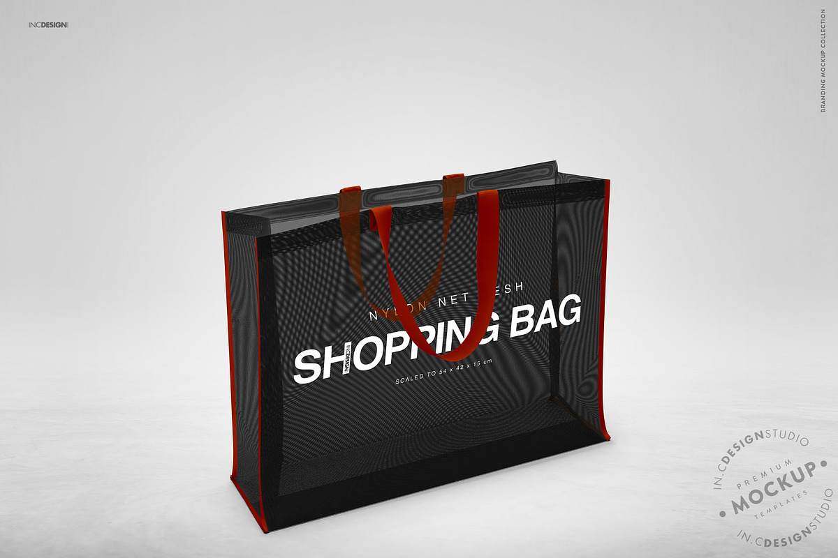 Nylon Net Mesh Shopping Tote Mockup, a Packaging Mockup by INCDesign (Photo 6 of 22)