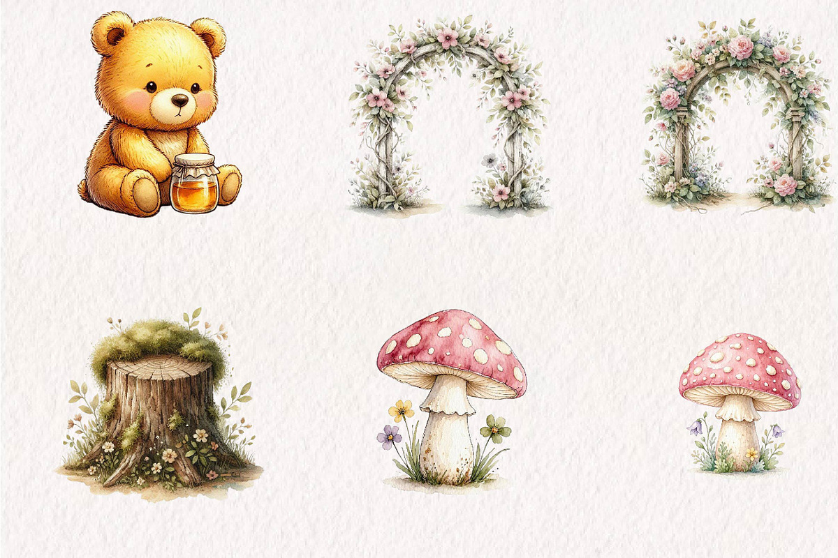 Winnie the Pooh Watercolor, a Seasonal Illustration by CreationArt (Photo 4 of 7)