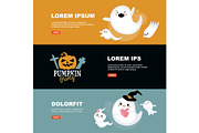 Cute ghosts and pumpkin party, an Object Illustration by Onyx (Thumbnail 1 of 3)