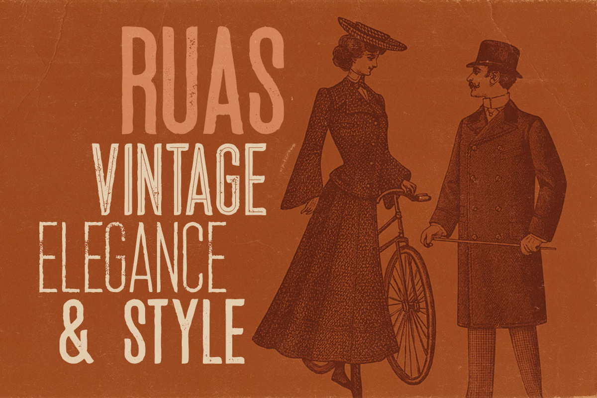 Ruas - Vintage Style Font preview 3