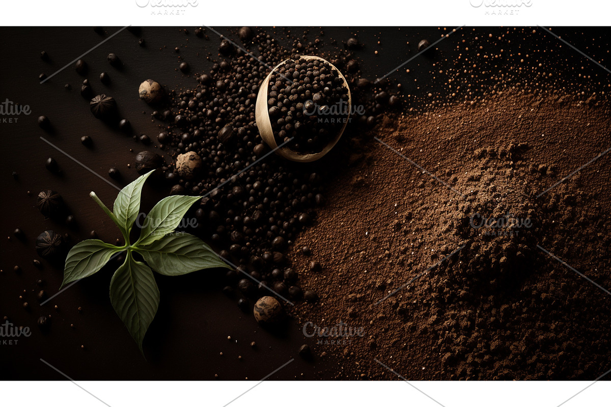 black peppercorns on the table, a Food Illustration by yanadjana