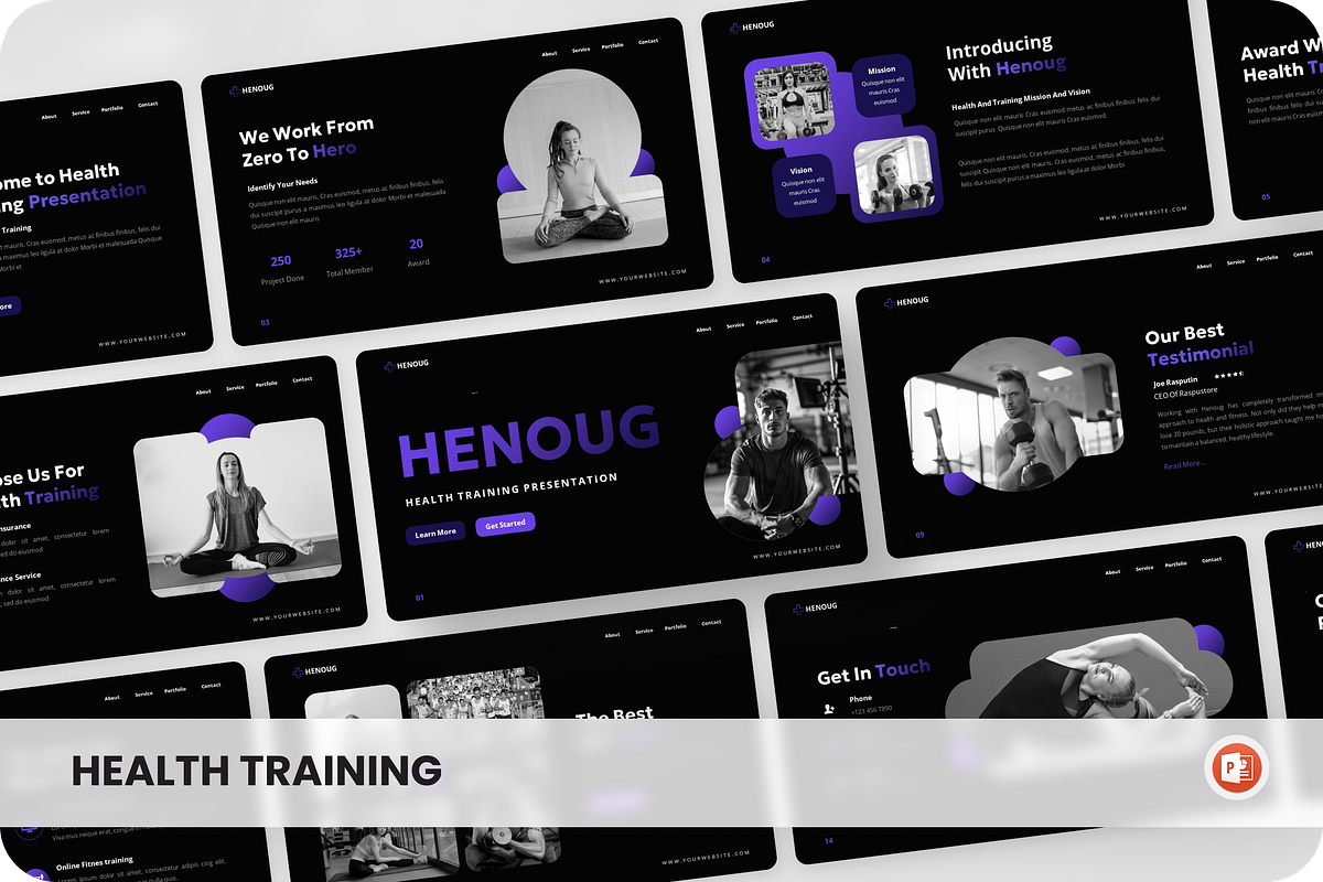 Henoug - Health Training Powerpoint, a Presentation Template by SquidPixey (Photo 1 of 6)