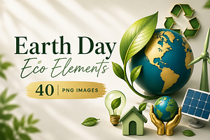 Earth Day Eco Elements, an Object Graphic by MarisoArt