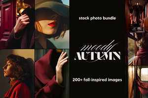 Moody Autumn Stock Photo Bundle, a Person Photo by Serenefeeling