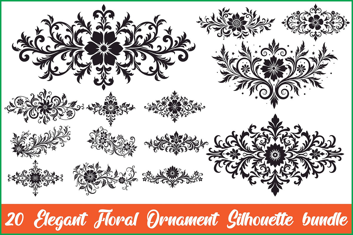 Vintage Flower Ornament Set, an Illustration by Creativeshirt (Photo 1 of 21)