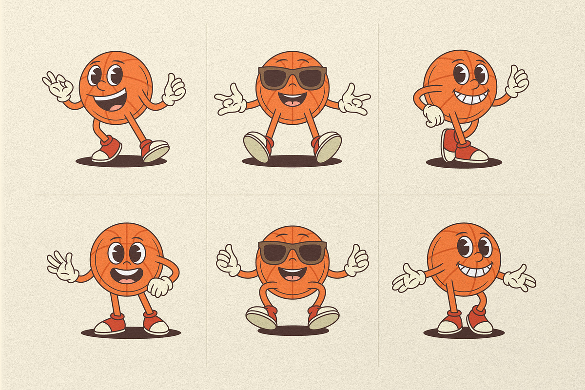Basketball Cartoon Mascot Character, a Sport Illustration by Vasya Kobelev (Photo 5 of 6)