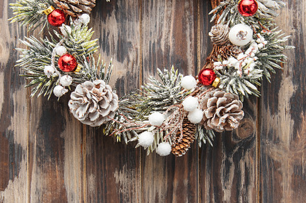 Decorative festive Christmas wreath, a Holiday Photo by Olena Rudo