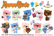 Mama Bear Digital Clip Art, a Seasonal Illustration by Cozy Cat Design (Thumbnail 1 of 10)