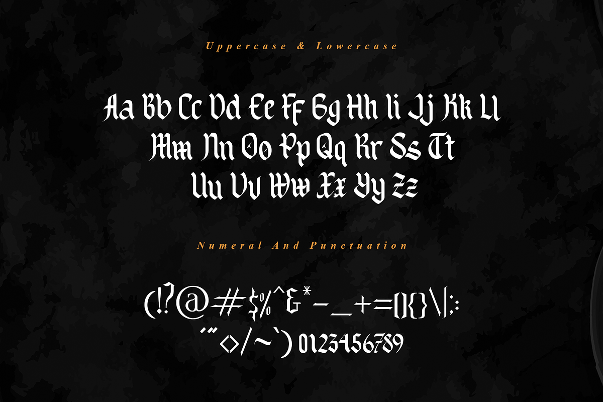 Black Spot - Modern Blackletter, a Blackletter Font by overlaytemplates (Photo 5 of 6)