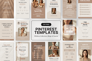 Wellness Pinterest Pin Templates