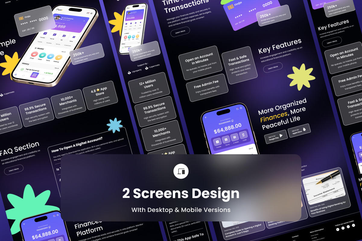 Fingo – Sleek Banking Landing Page, a Landing Page Template by trabaskriya (Photo 3 of 5)