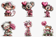 Valentines Whimsical Animals Clipart, an Illustration by CreationArt (Thumbnail 5 of 5)