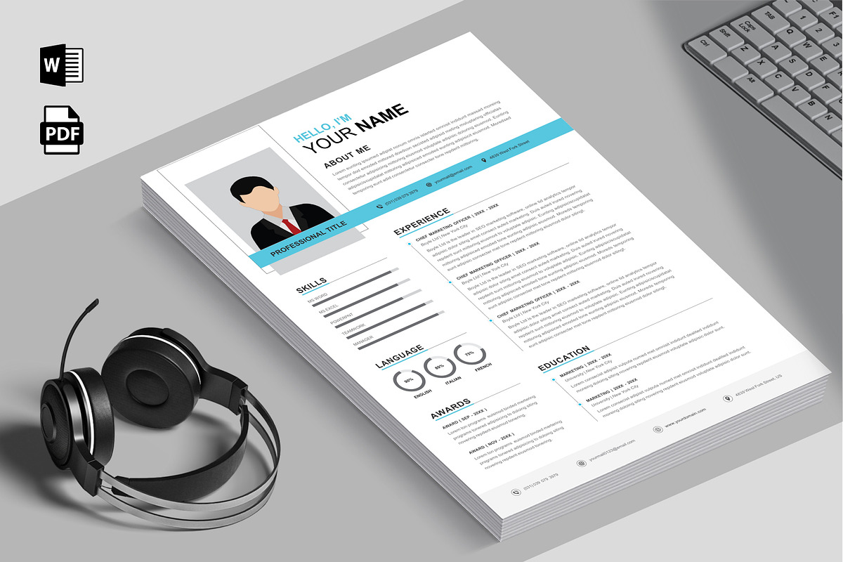 CV Template Minimalist Professional, a Resume Template by Blue Digital Studio (Photo 1 of 2)