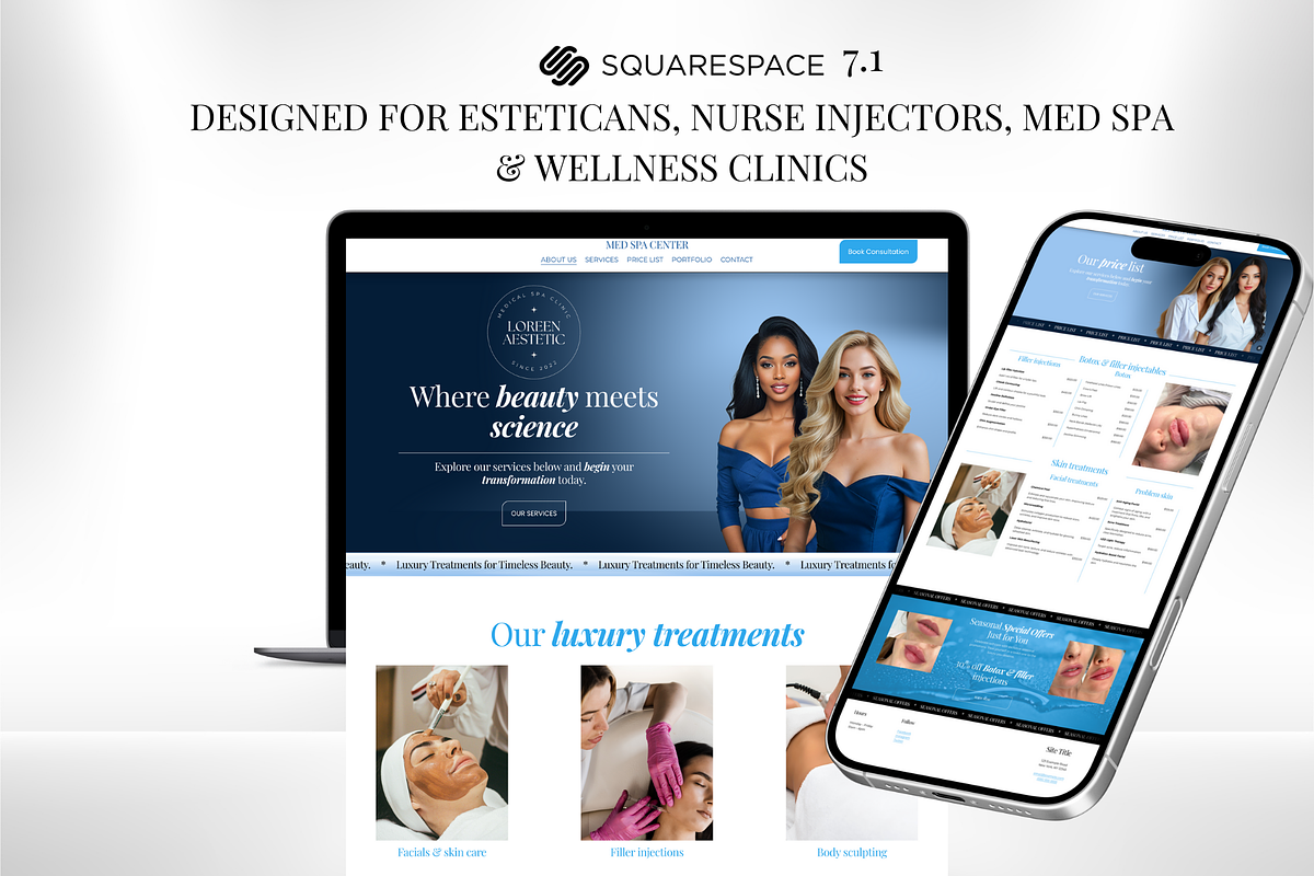 Medspa Website Squarespace Templates, a Squarespace Template by Design Pro Templates (Photo 1 of 7)