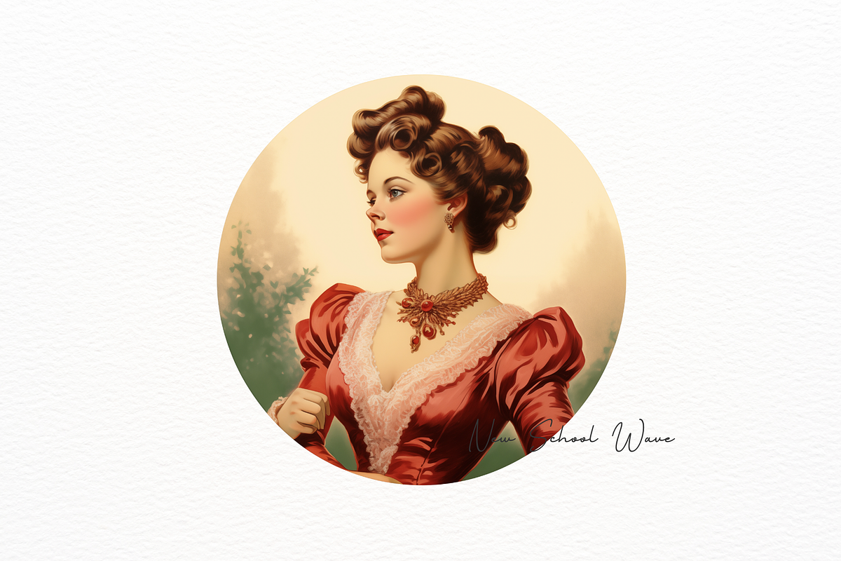 Victorian Elegant Lady Logo, a Person Illustration by New-School-Wave (Photo 4 of 5)