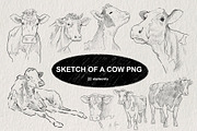Sketch of a cow PNG, an Animal Illustration by LOKSKIH (Thumbnail 1 of 7)