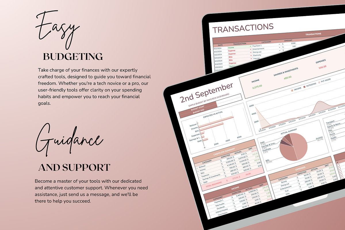 Simple Paycheck Budget - Neutral, a Templates & Theme by The Creative Plans co (Photo 9 of 10)