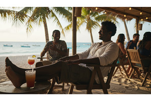 Friends relaxing with tropical, a Holiday Photo by Igor Tichonow