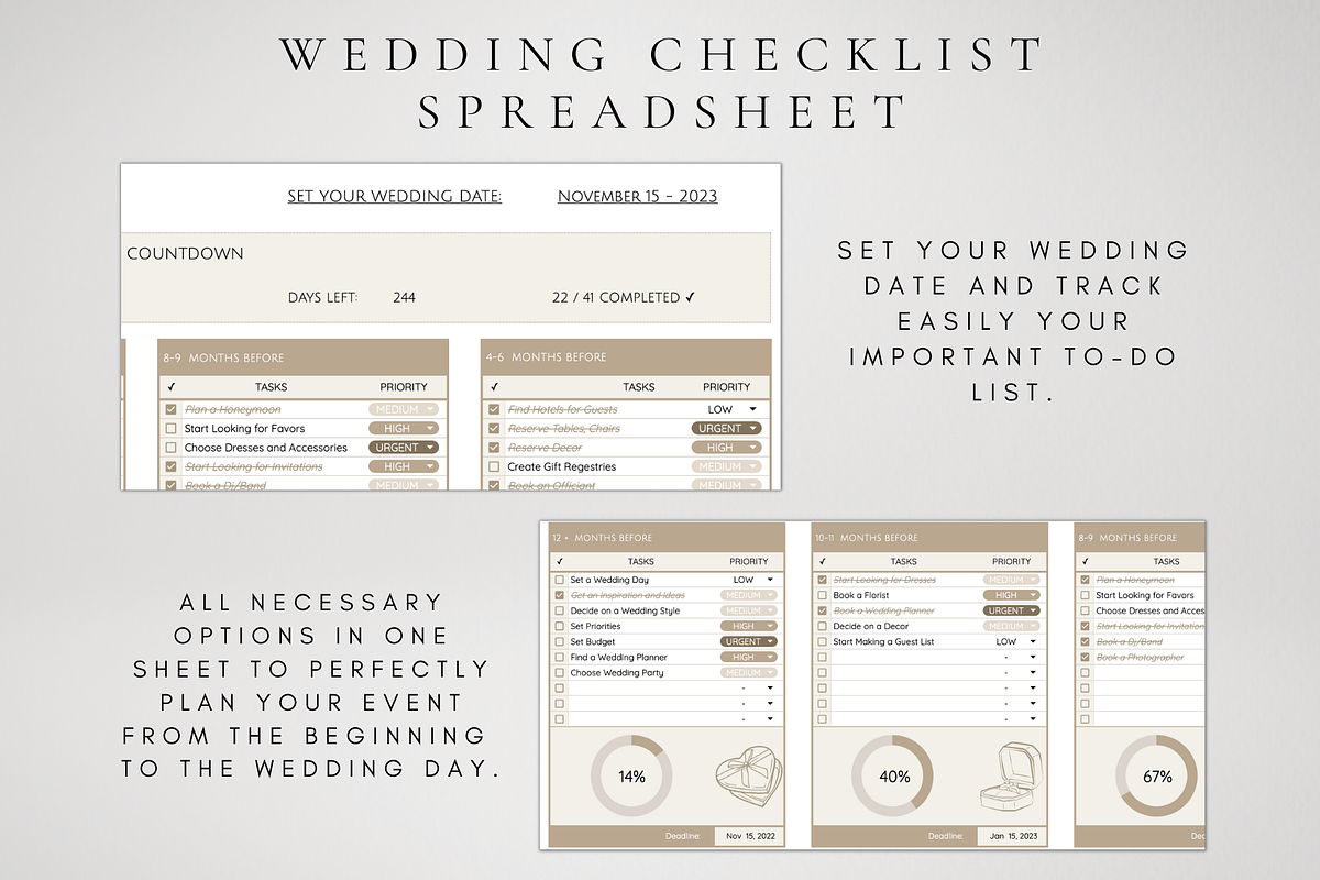 Wedding Checklist Google Sheets, a Templates & Theme by BRANDcontent (Photo 3 of 5)