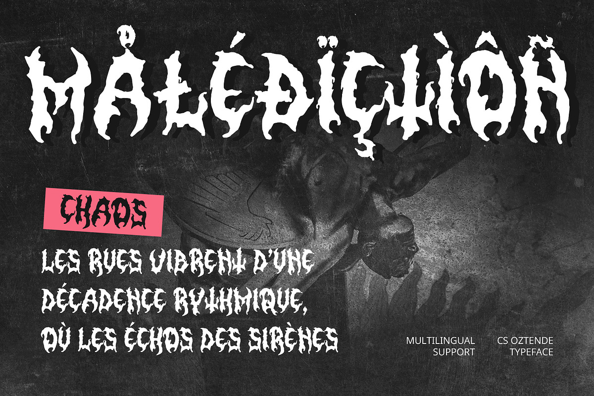 CS Oztende – Black Metal Font, a Blackletter Font by Craft Supply Co. (Photo 6 of 8)