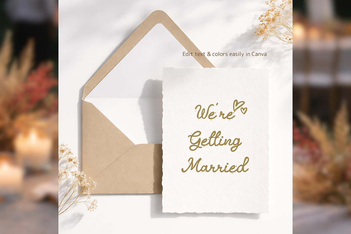 Wedding Save the Date Canva bd003, an Invitation Template by TyphoonStudio (Photo 6 of 9)