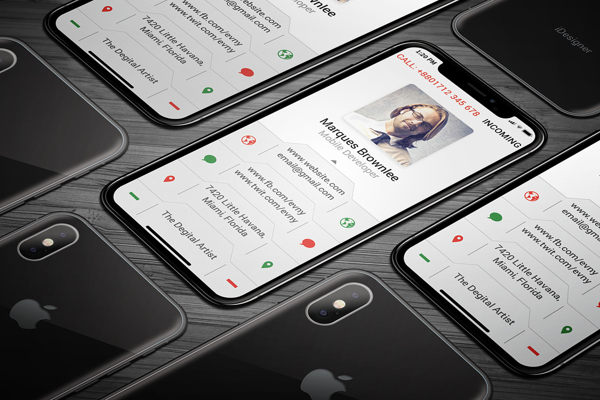 iPhone X Business Card, a Business Card Template by TheFeture (Photo 5 of 6)