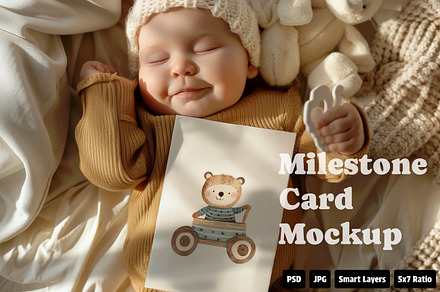 Baby Milestone Card Mockup