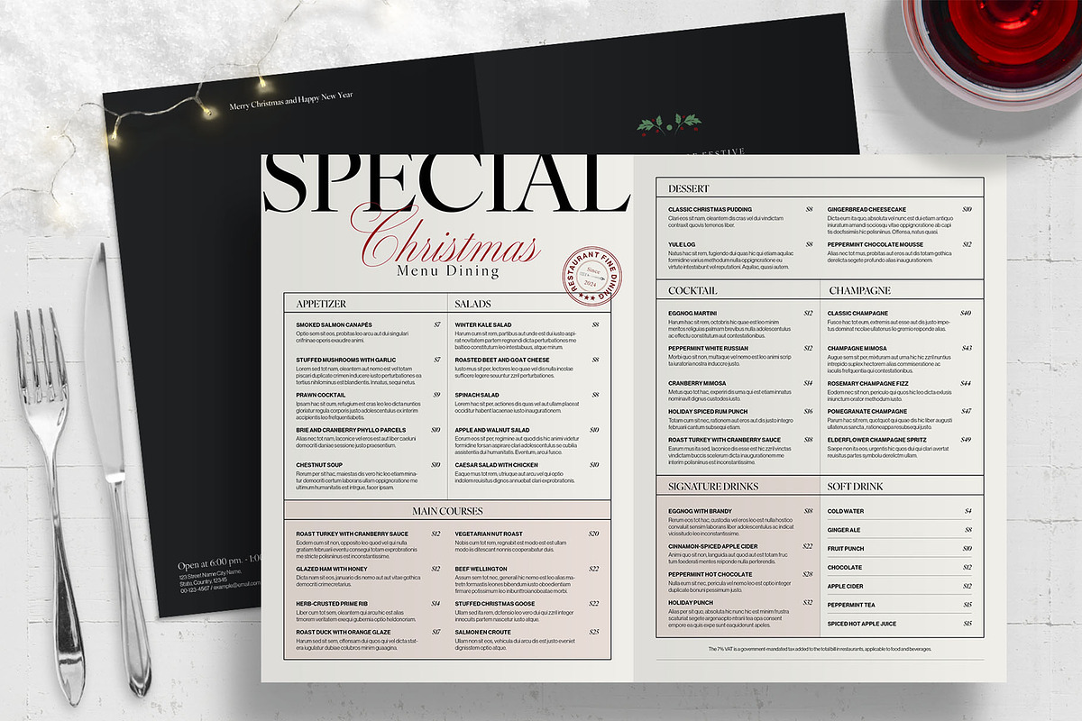 Modern Christmas Menu Template, a Flyer Template by BrandPacks (Photo 5 of 5)