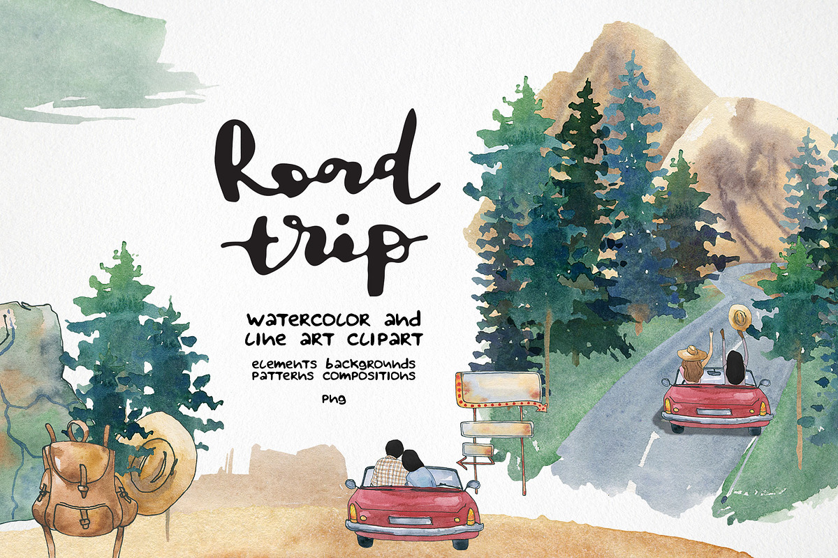 Watercolor travel bundle, summer set, a Person Illustration by LyubovZaytseva (Photo 14 of 20)