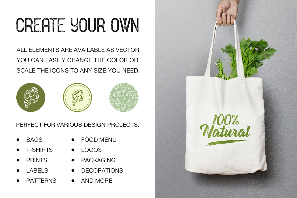 Fruits & Vegetables + Badges, an Outline Icon by Uniko Studio (Photo 5 of 12)