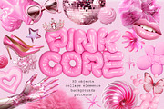 PINKCORE Graphic collage collection, a Graphic by LarysaZabrotskaya (Thumbnail 1 of 10)