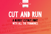 CUT AND RUN font, a Sans Serif Font by Katy Clemmans (Thumbnail 1 of 6)