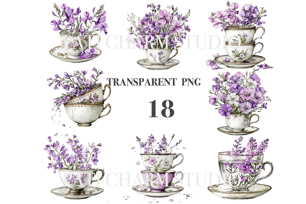 18 Fireweed in Cup Clipart, an Illustration by Pati Charm Studio (Photo 3 of 8)