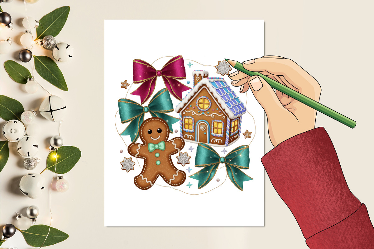 Brushstroke Gingerbread Christmas, an Illustration by designcity5 (Photo 6 of 8)