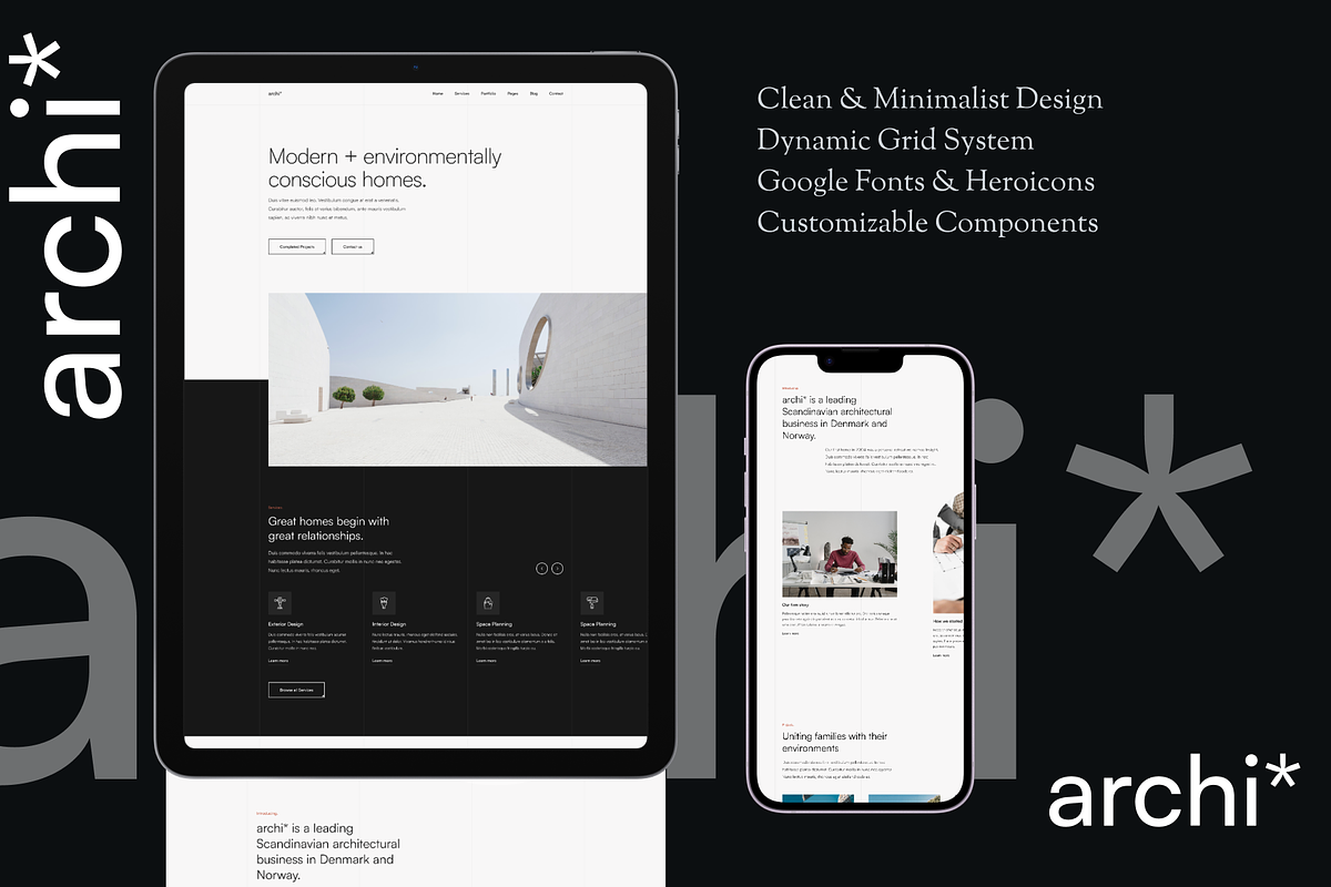 Archi - Modern Architecture Template, an UI Kit Template by YoArts (Photo 1 of 4)