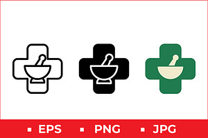 Pharmacy Cross Icons, a Solid Icon by Artonix