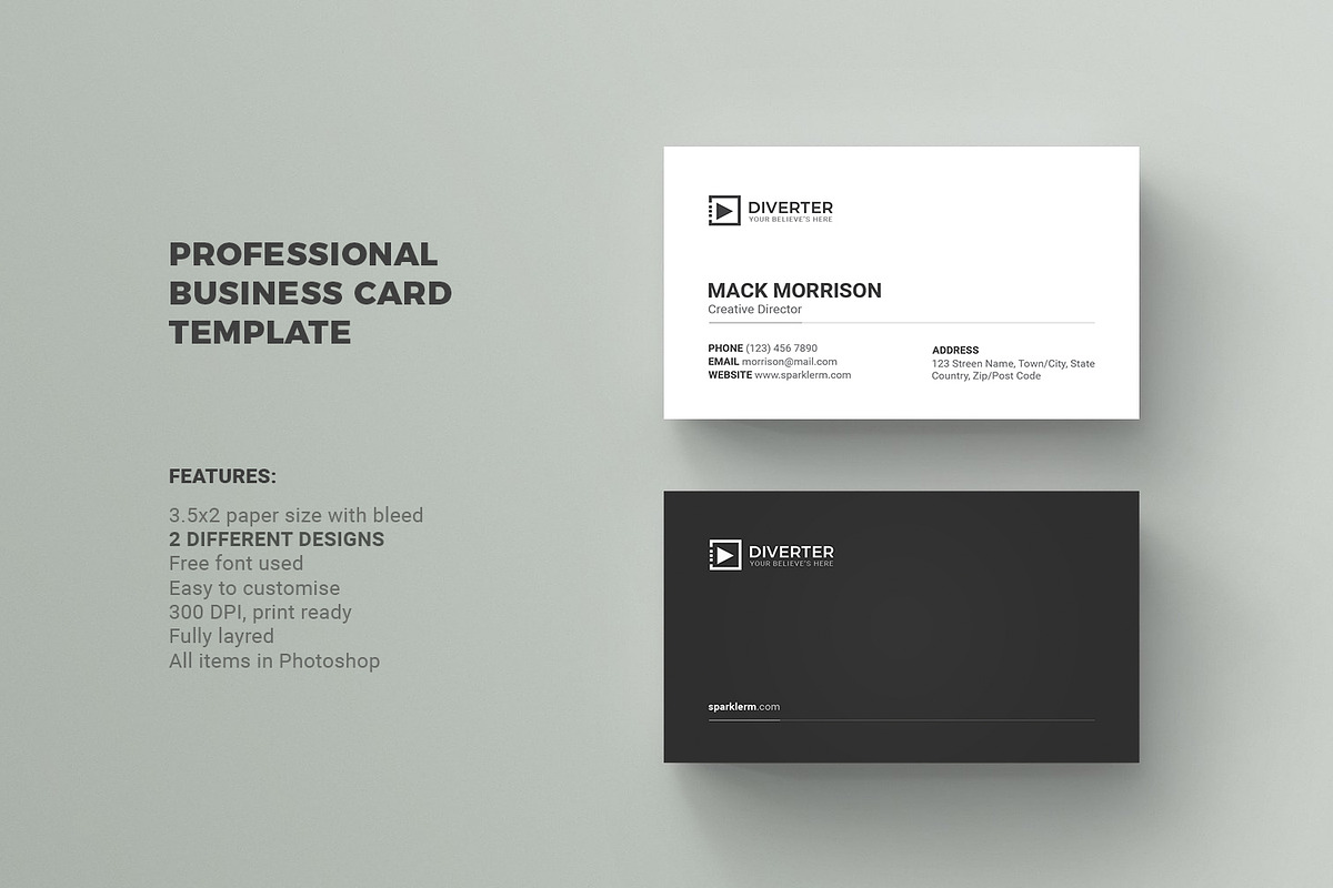 Business Card, a Business Card Template by Diverter (Photo 1 of 3)