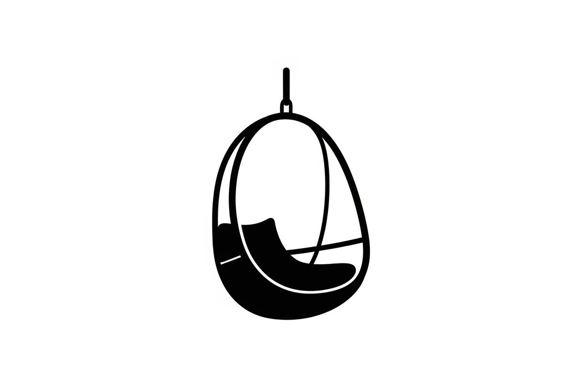 Hanging Egg Chair Silhouette Bundle, an Illustration by Designer_Momina (Photo 27 of 51)
