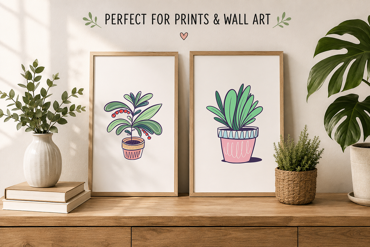 House Plant Doodles & Clipart, an Object Illustration by Oktyabr (Photo 4 of 6)