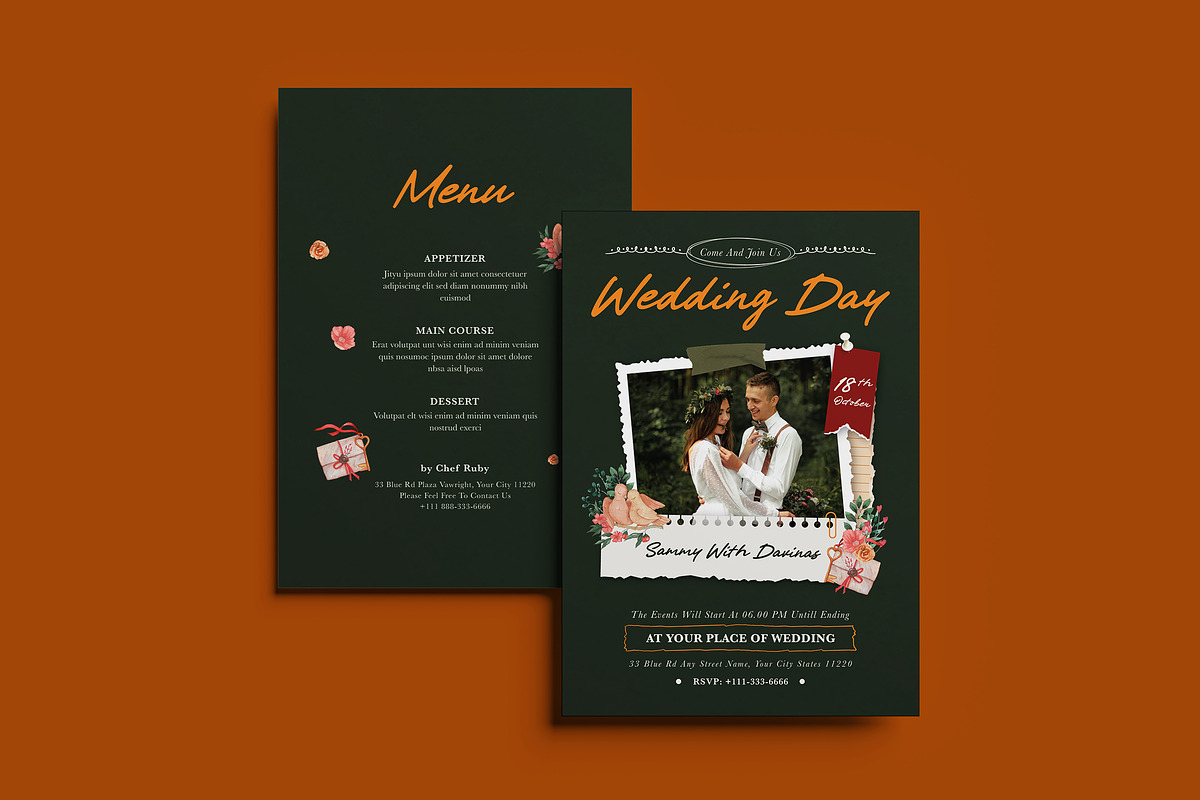 Scrapes Wedding Invitation Template, an Invitation Template by iDoodle Studio (Photo 1 of 4)