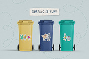 Waste sorting stickers, a Decorative Illustration by Popova (Thumbnail 5 of 6)