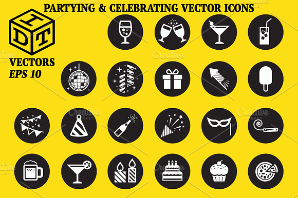 Partying Celebrating Vector Icons