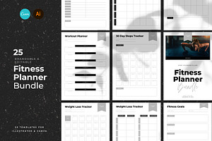 CANVA 25 Fitness Planner Templates