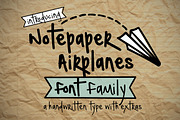 Notepaper Airplanes Font Family, a Script Font by Brittney Murphy Design (Thumbnail 1 of 3)