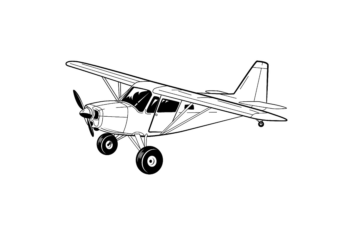 Black and white Stoll bush plane, a Transportation Illustration by LogosDen (Photo 1 of 3)