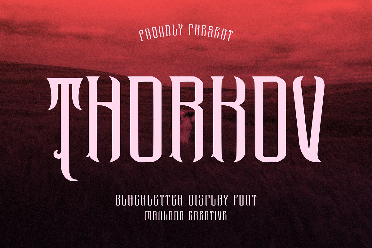 Thorkov Blackletter Display Font, a Blackletter Font by Maulana Creative (Photo 1 of 8)