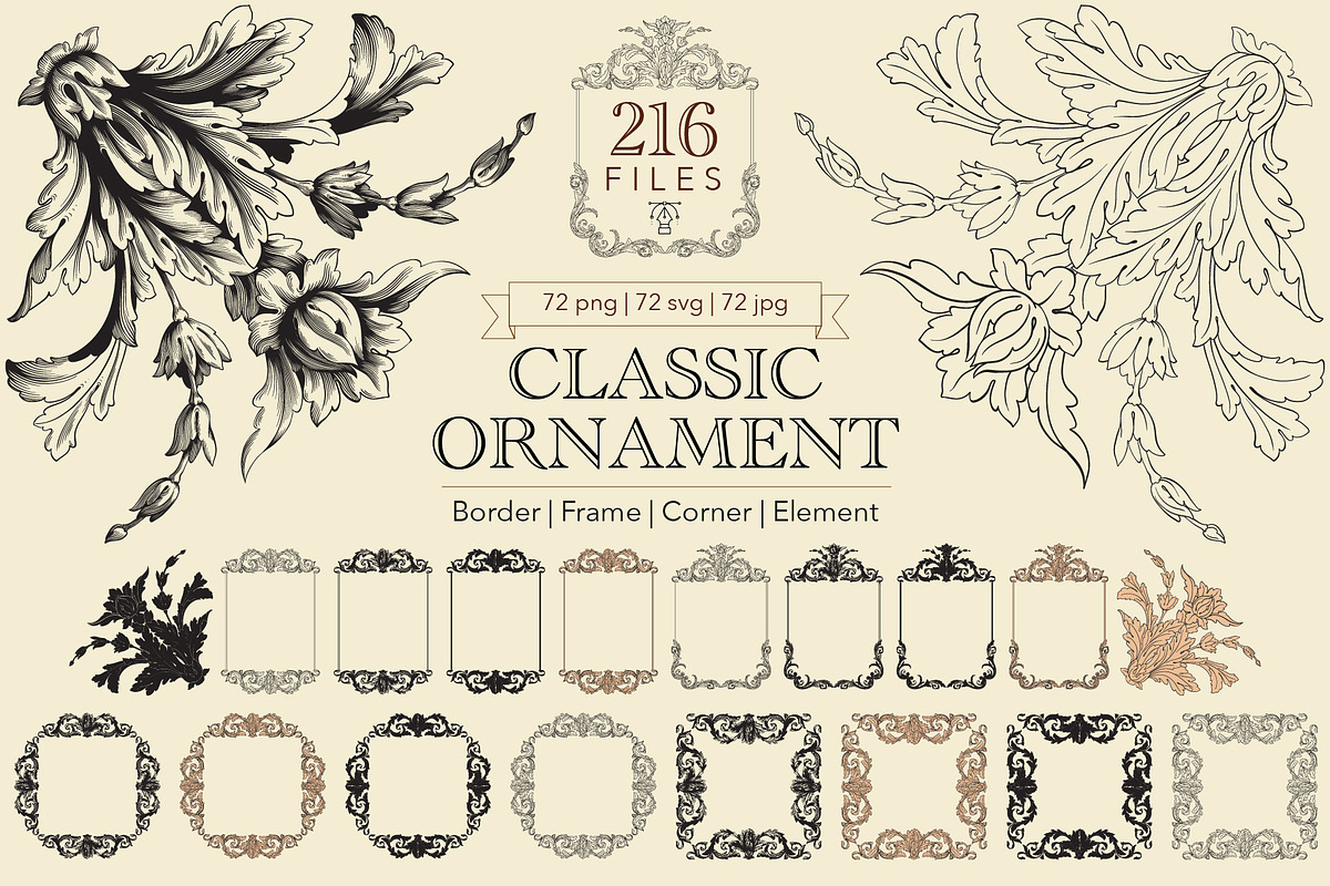 Vintage Frames And Borders hand draw, a Decorative Illustration by Samira (Photo 1 of 5)