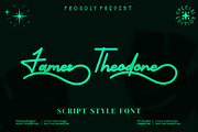 James Theodore - Script style font, a Script Font by mahstudios (Thumbnail 1 of 8)