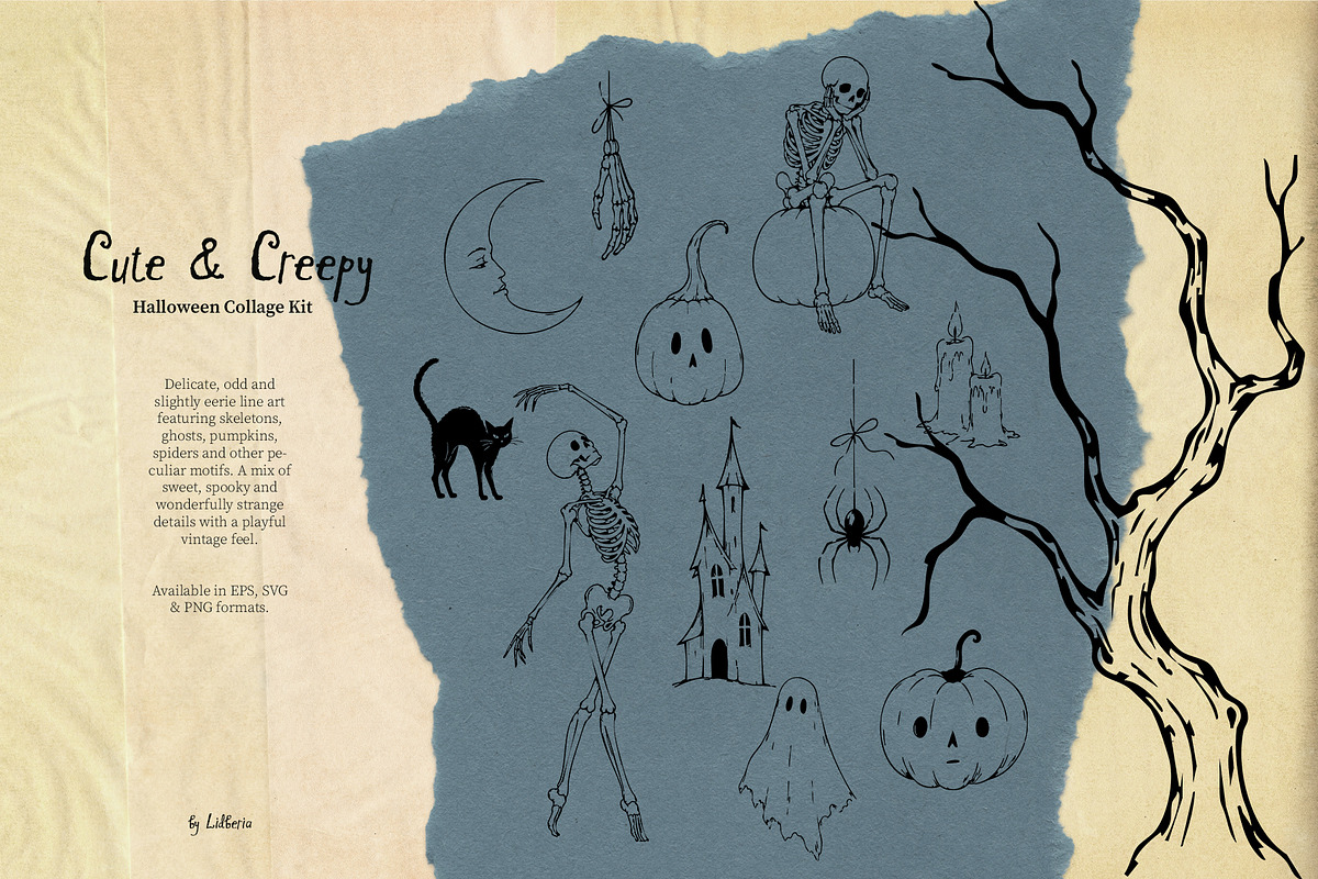 Cute & Creepy Halloween Collage Kit, an Object Graphic by Lidberia (Photo 11 of 12)